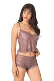 Mink Jacquard Babydoll Shorts Set