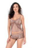 Mink Jacquard Babydoll Shorts Set