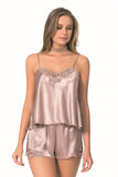 Mink Satin Babydoll Shorts Set