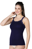 Navy Blue  1411 Modal Cotton Lace Tank Top