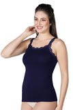Navy Blue  1411 Modal Cotton Lace Tank Top