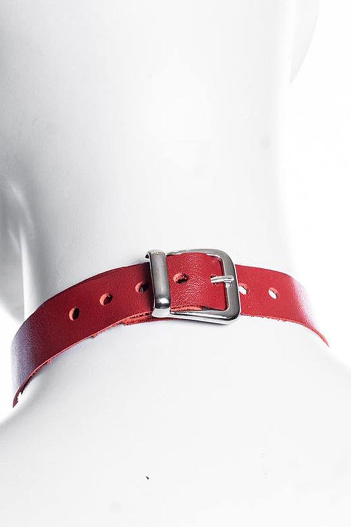 Krawatte Leder Sexy Accessoire Rot H016