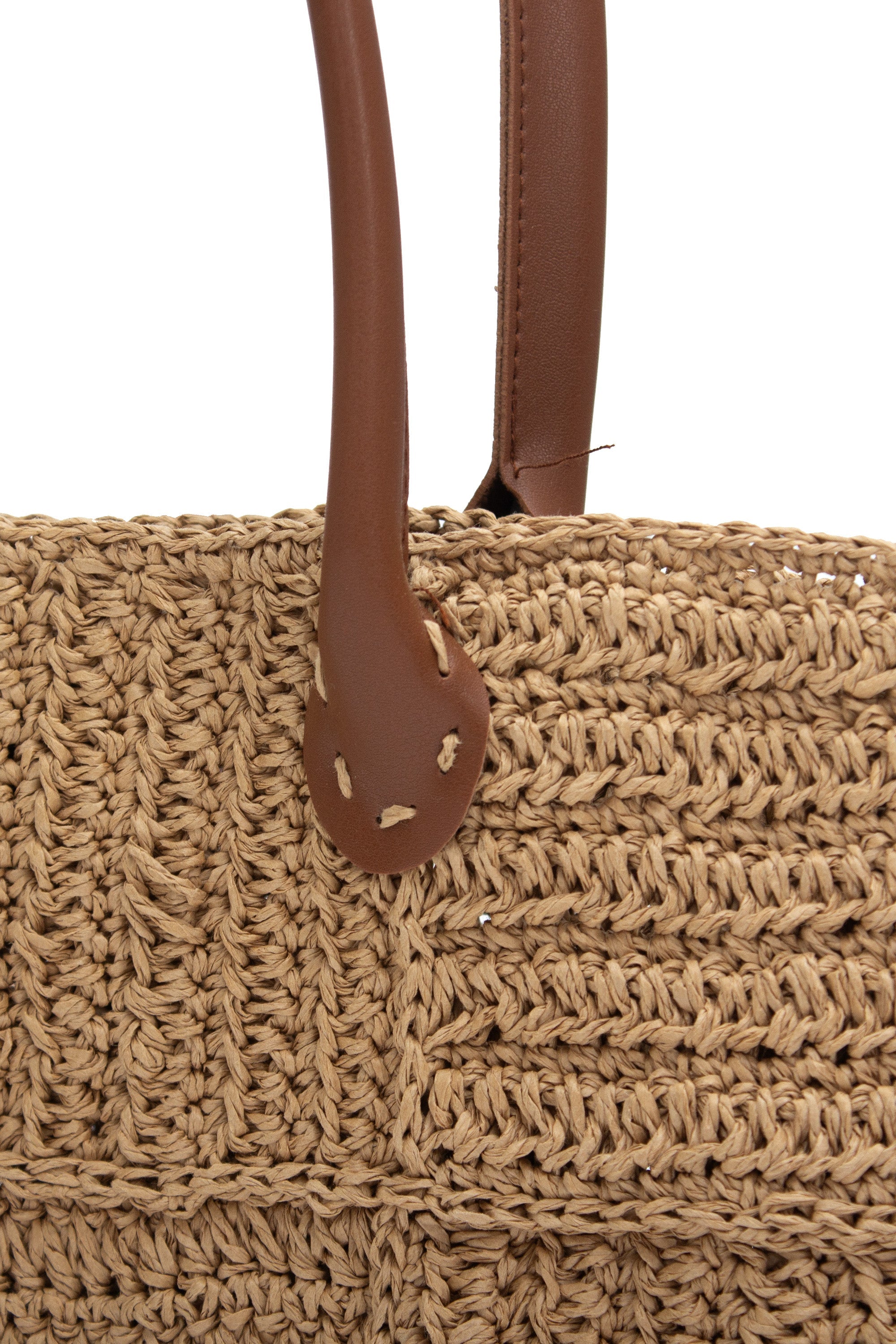Paper Yarn Bag Beach Bag Handmade Leather handle bag