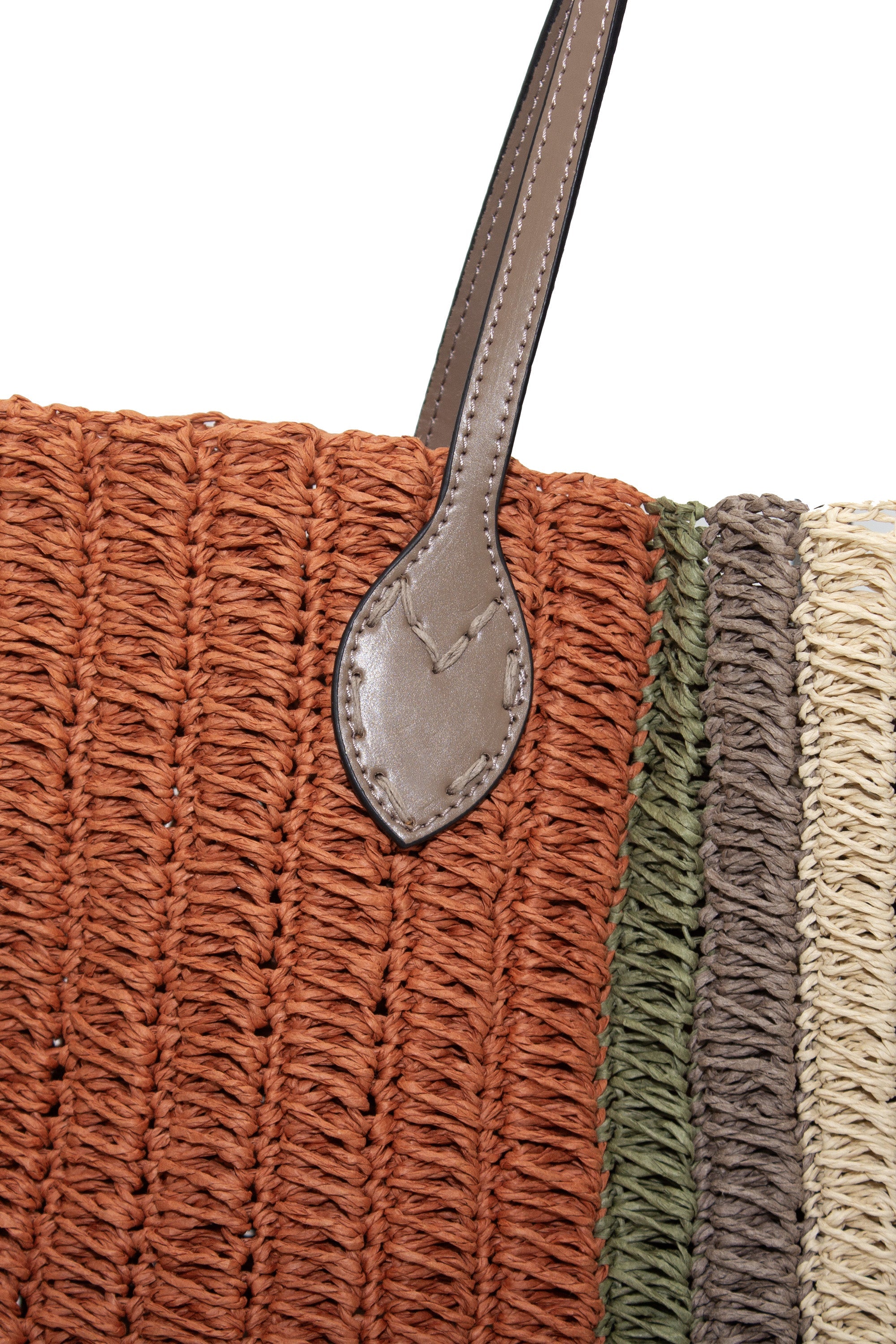 Paper Yarn Bag Beach Bag Handmade Leather handle bag