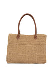 Paper Yarn Bag Beach Bag Handmade Leather handle bag