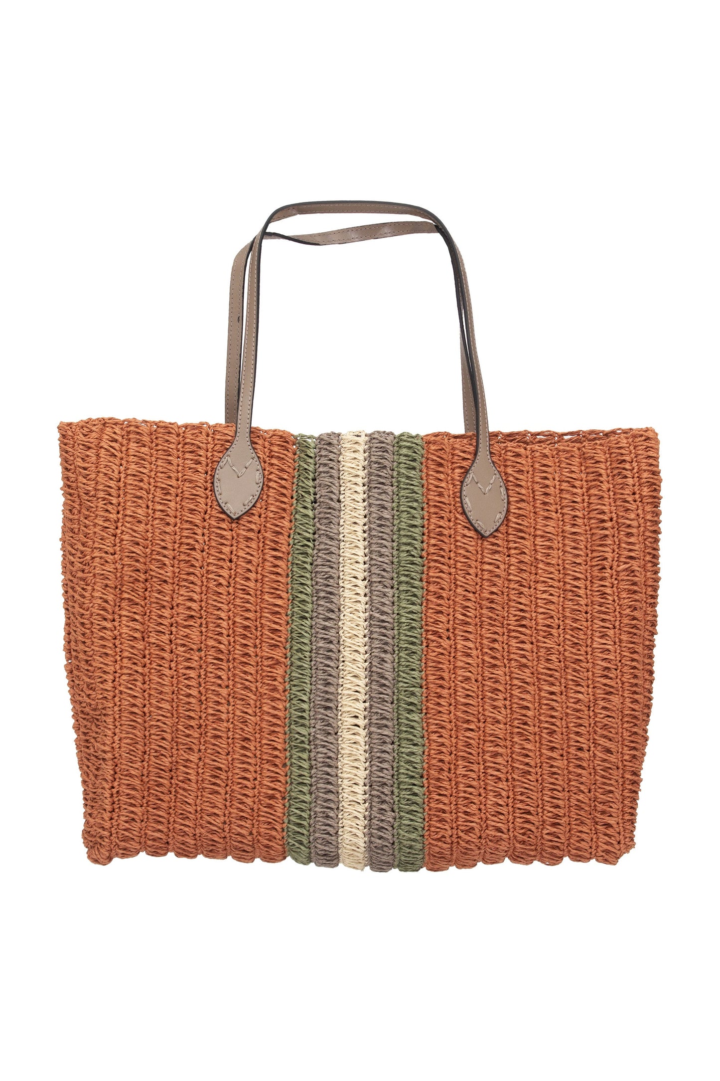 Paper Yarn Bag Beach Bag Handmade Leather handle bag