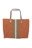 Paper Yarn Bag Beach Bag Handmade Leather handle bag