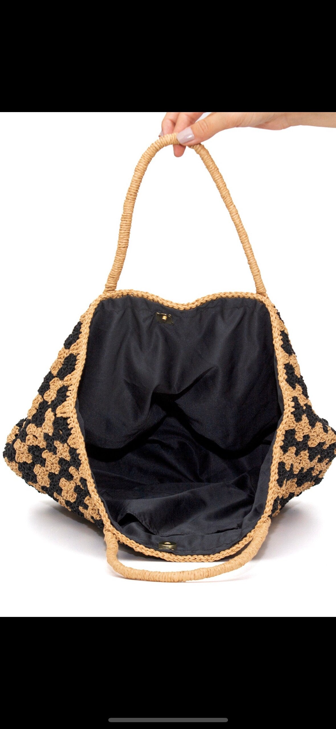 Paper Yarn Bag Beach Bag Handmade Wooden handle bag