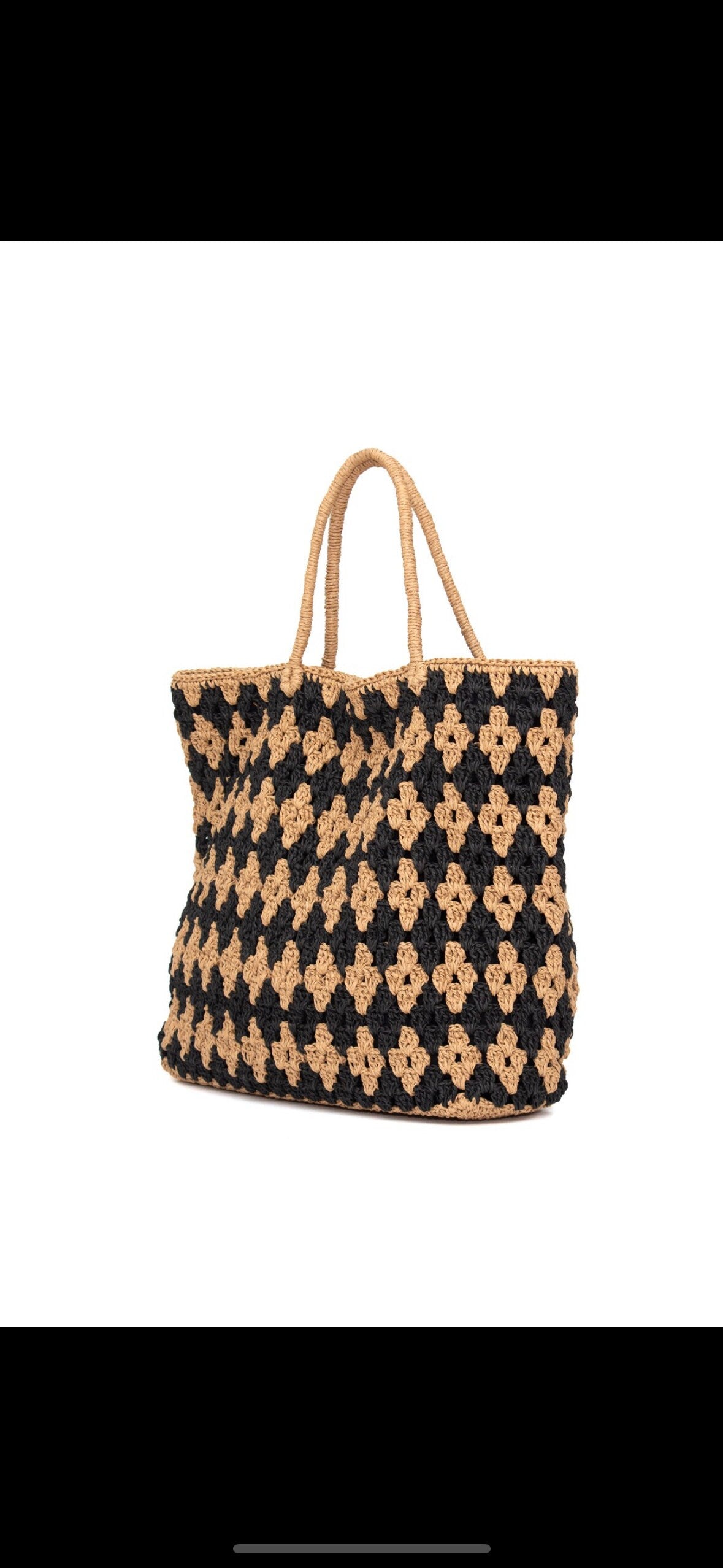 Paper Yarn Bag Beach Bag Handmade Wooden handle bag