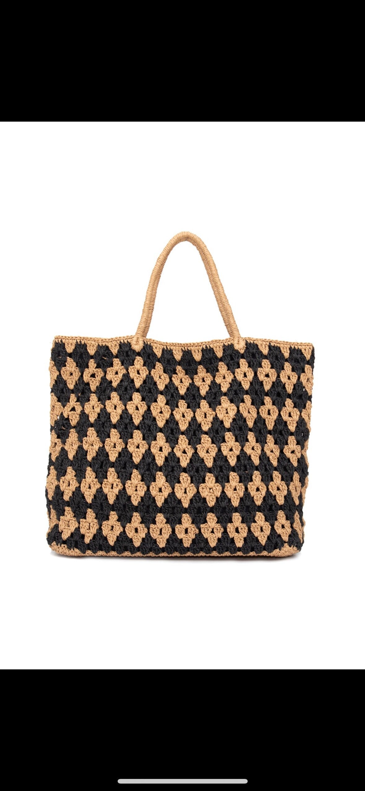 Paper Yarn Bag Beach Bag Handmade Wooden handle bag