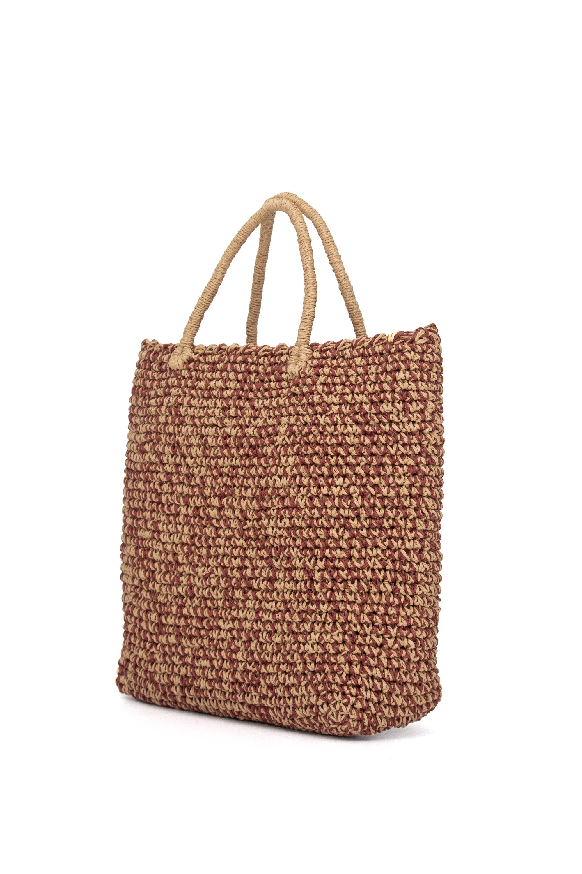 Paper Yarn Bag Beach Bag Handmade leather handle bag