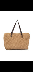 Paper Yarn Bag Beach Bag Handmade leather handle bag