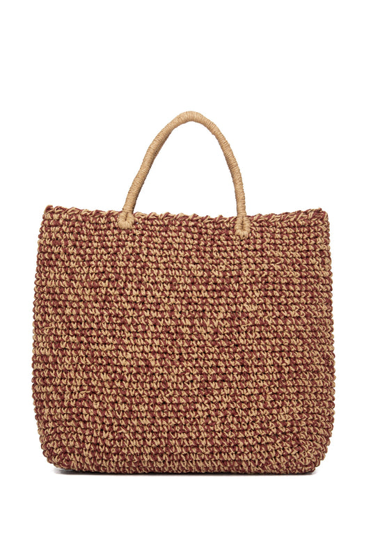 Paper Yarn Bag Beach Bag Handmade leather handle bag