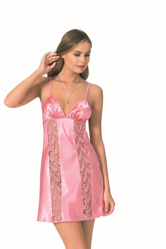 Pink Short Satin Nightgown