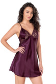 Plum Short Satin Nightgown