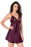 Plum Short Satin Nightgown