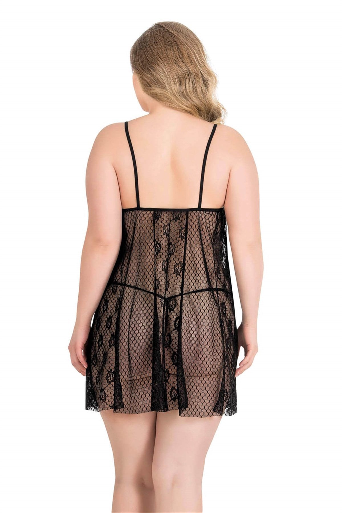 Plus Size Black Short Lace Nightgowns