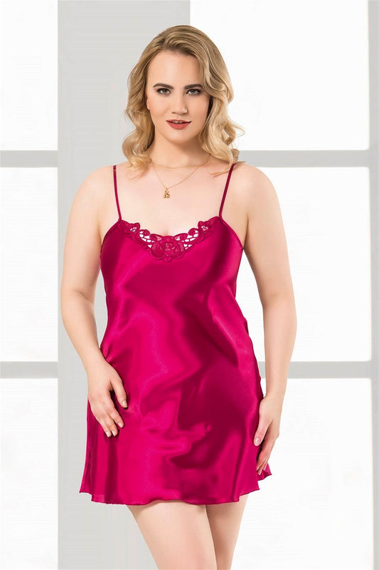 Plus Size Cherry Short Satin Nightgowns