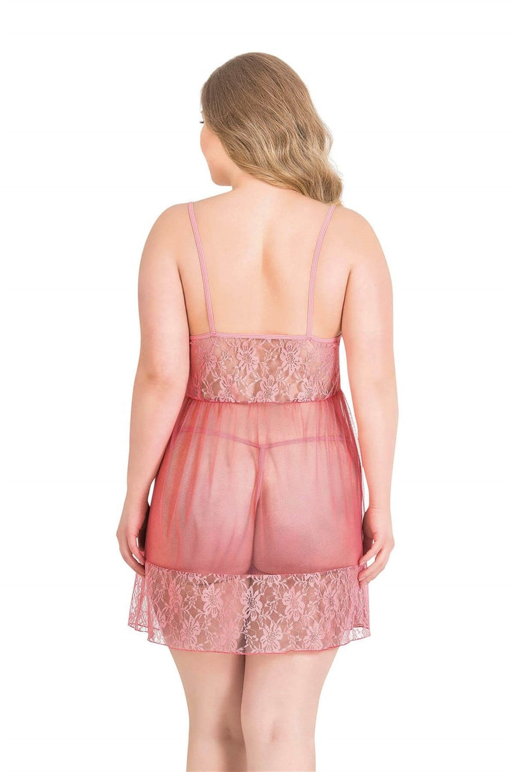 Plus Size Coral Short Lace Nightgowns