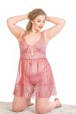 Plus Size Coral Short Lace Nightgowns