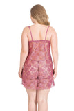 Plus Size Dusty Rose Short Lace Nightgowns