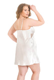 Plus Size Ecru Short Satin Nightgowns