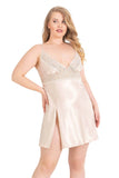 Plus Size Ivory Short Satin Nightgowns
