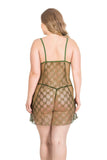 Plus Size Khaki Short Lace Nightgowns