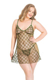 Plus Size Khaki Short Lace Nightgowns
