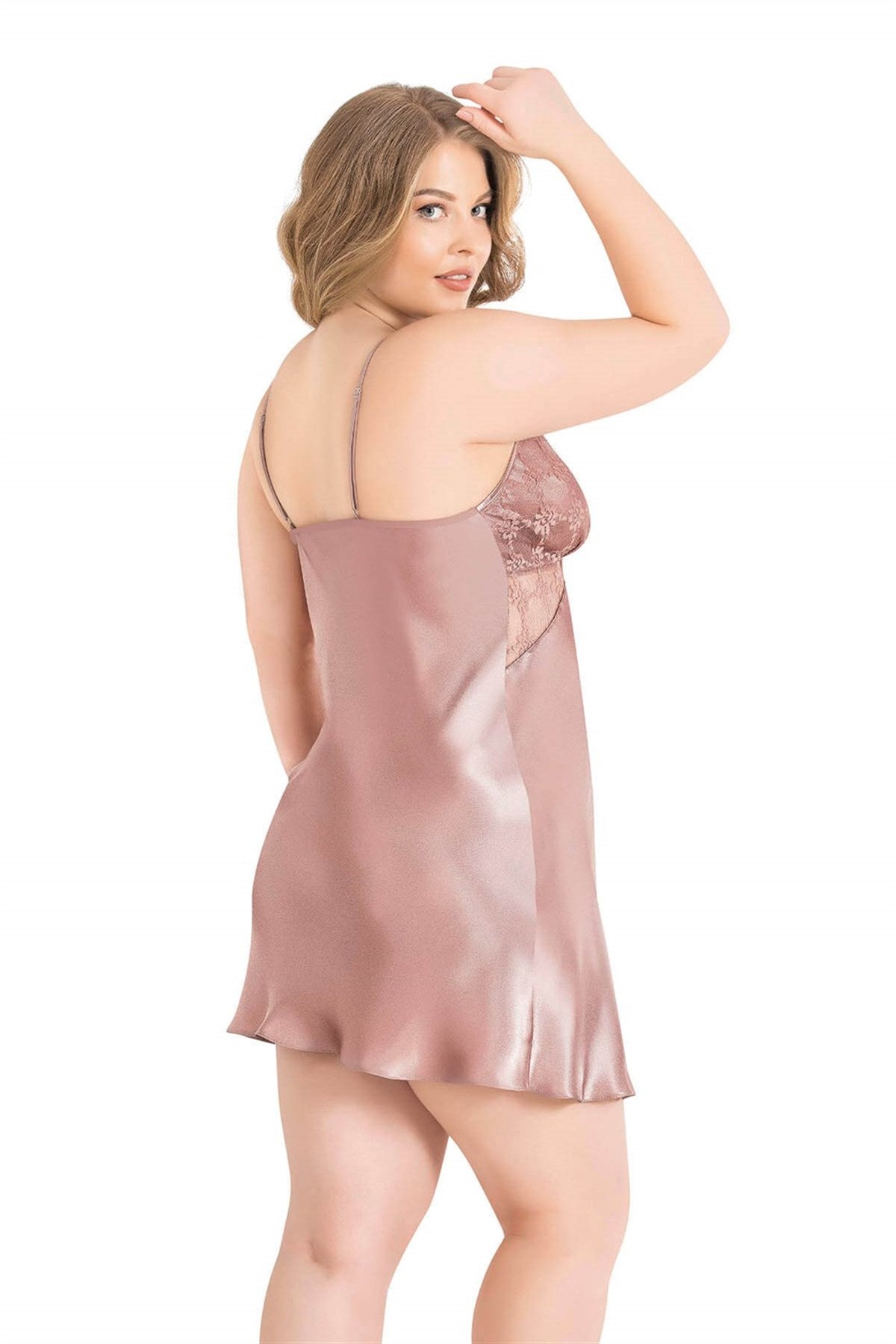 Plus Size Mink Short Satin Nightgowns