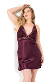 Plus Size Persimmon Short Satin Nightgowns