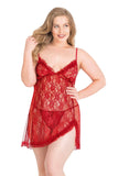 Plus Size Red Short Lace Nightgowns