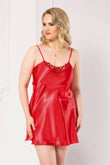 Plus Size Red Short Satin Nightgowns