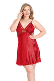 Plus Size Red Short Satin Nightgowns