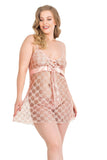 Plus Size Salmon Short Lace Nightgowns