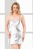 Plus Size White Short Satin Nightgowns