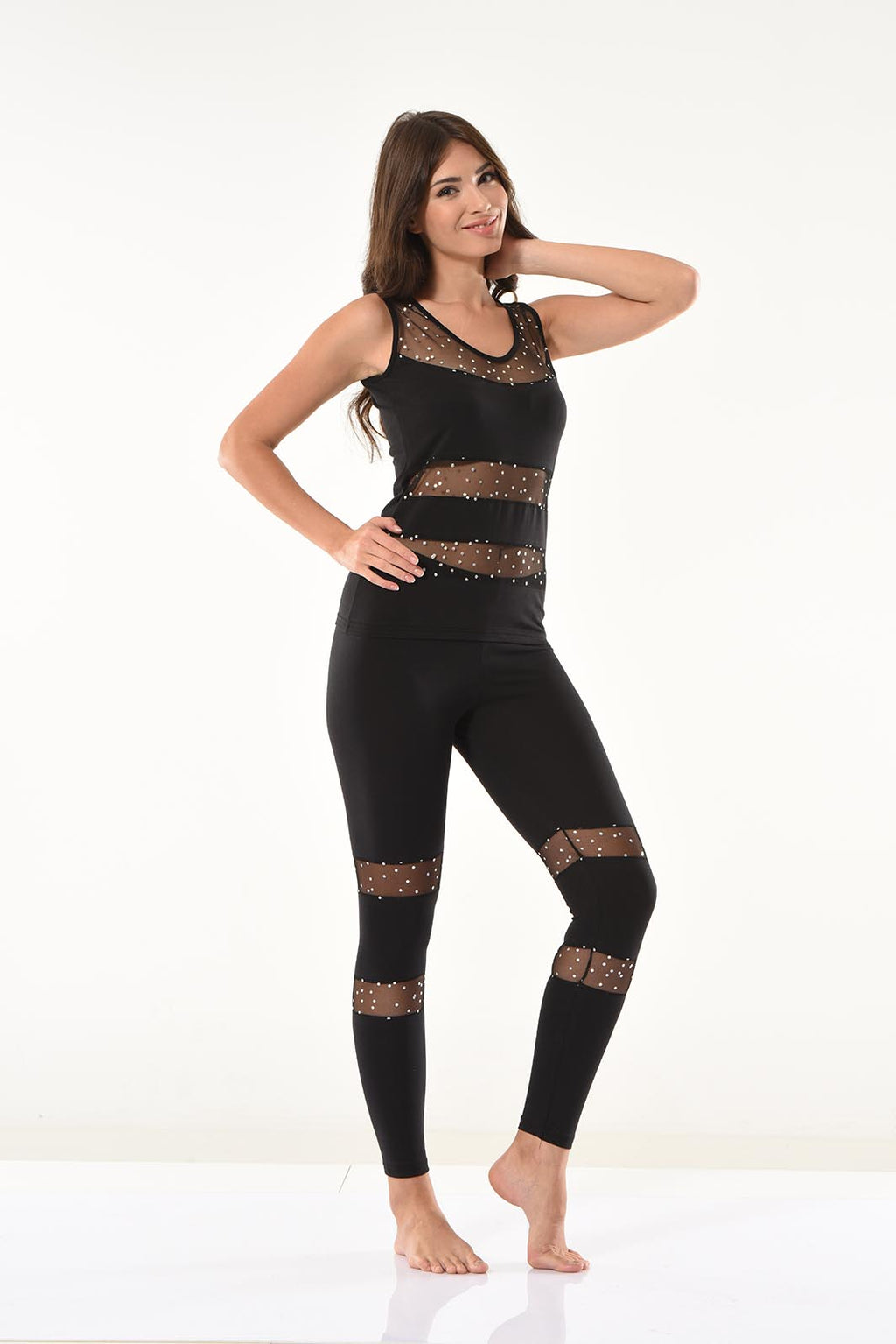 Transparentes Leggings-Set mit Punkten 1504