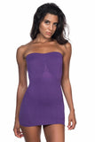 Purple  5005 Soft Patterned Strapless Tank Top
