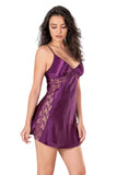 Purple Short Satin Nightgown