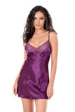 Purple Short Satin Nightgown
