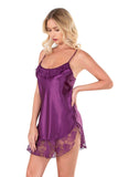 Purple Short Satin Nightgown