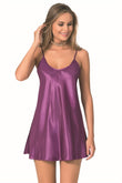Purple Short Satin Nightgown