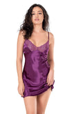 Purple Short Satin Nightgown