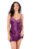 Purple Short Satin Nightgown