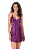 Purple Short Satin Nightgown