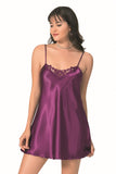 Purple Short Satin Nightgown