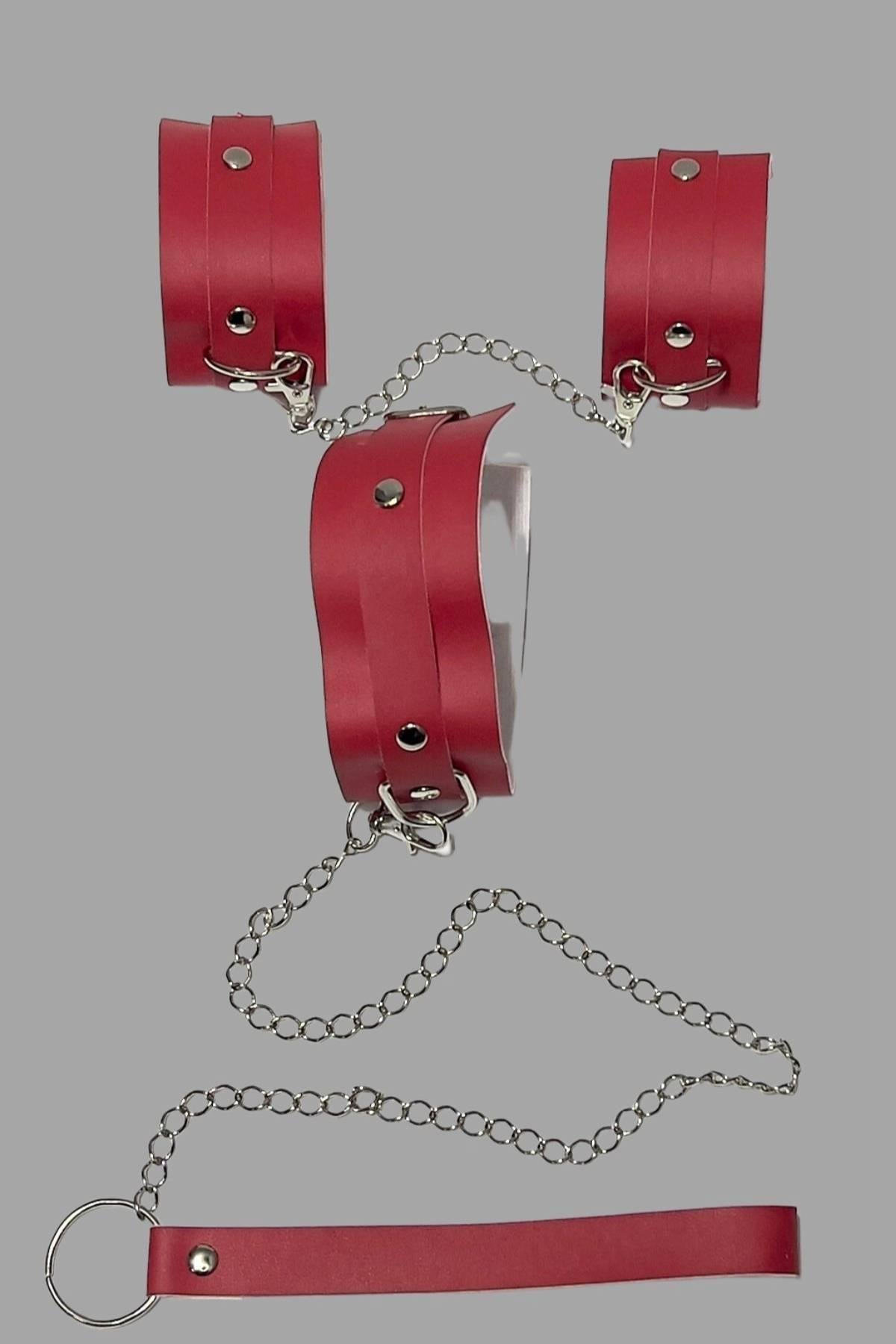 Rotes Klemm- und Leinenset 800477