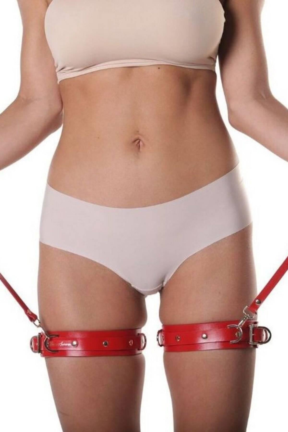 Roter Strumpfgürtel mit Befestigungsarmband, Unterwäsche 700738