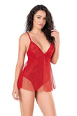 Rotes Jacquard-Body-Nachthemd