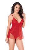 Rotes Jacquard-Body-Nachthemd